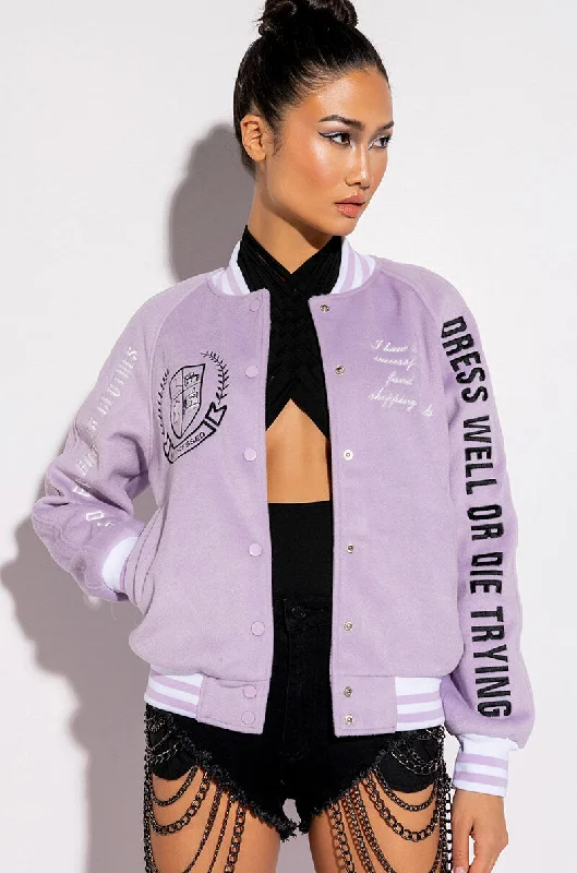 BEST DRESSED LILAC BOMBER