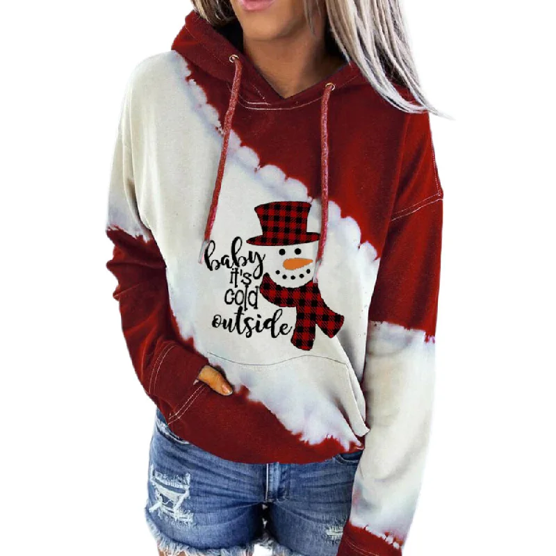 Christmas Series Hooded Pocket Sweater For Women