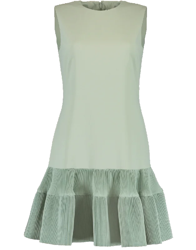 Pleated Hem Shift Dress