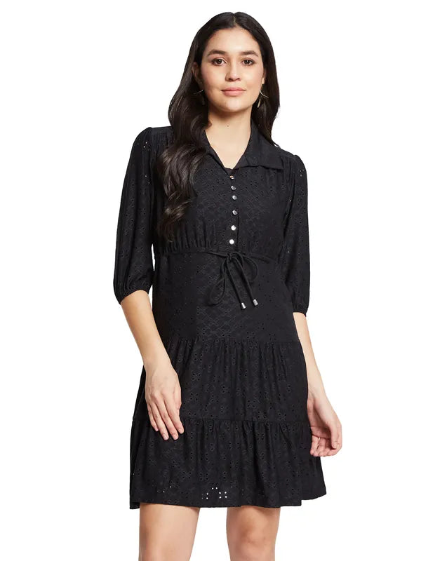 Mettle Shirt Collar Fit  Flare Dress