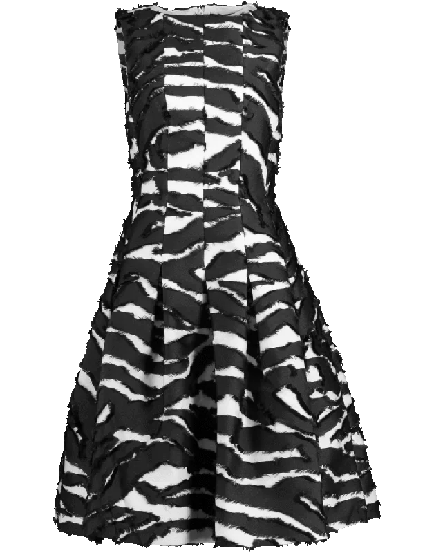 Zebra Print Flared Dress