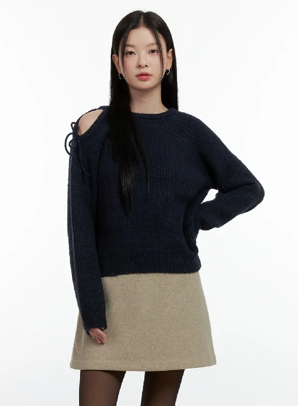 Shoulder Cut-Out Sweater ON408