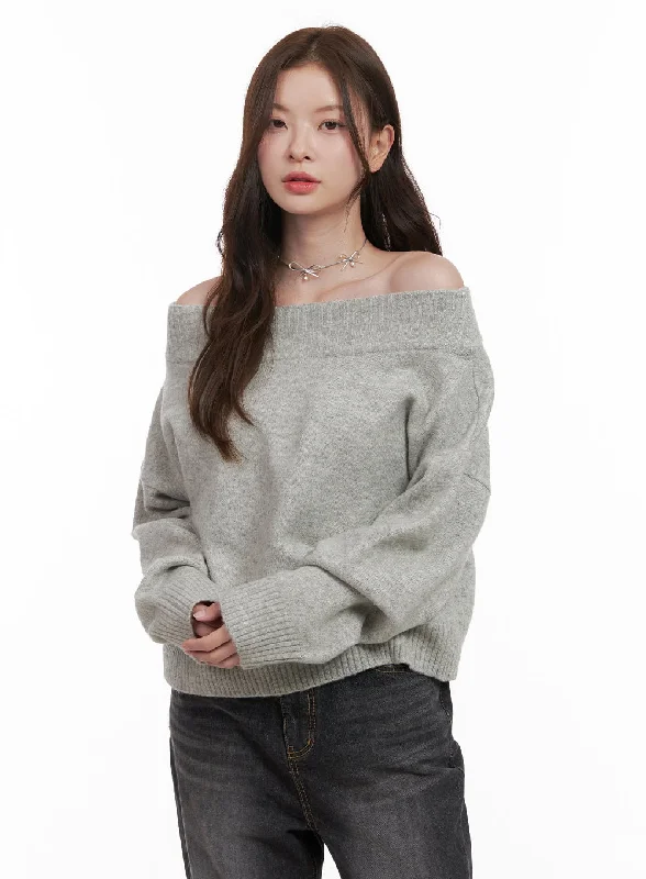 Cozy Woolen Off Shoulder Sweater OD403