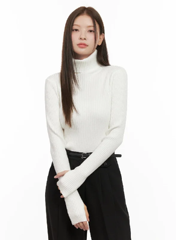 Ribbed Turtle Neck Sweater OD412