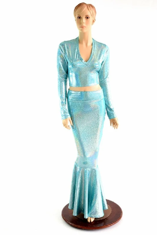 Seafoam Crop & Mermaid Skirt Set