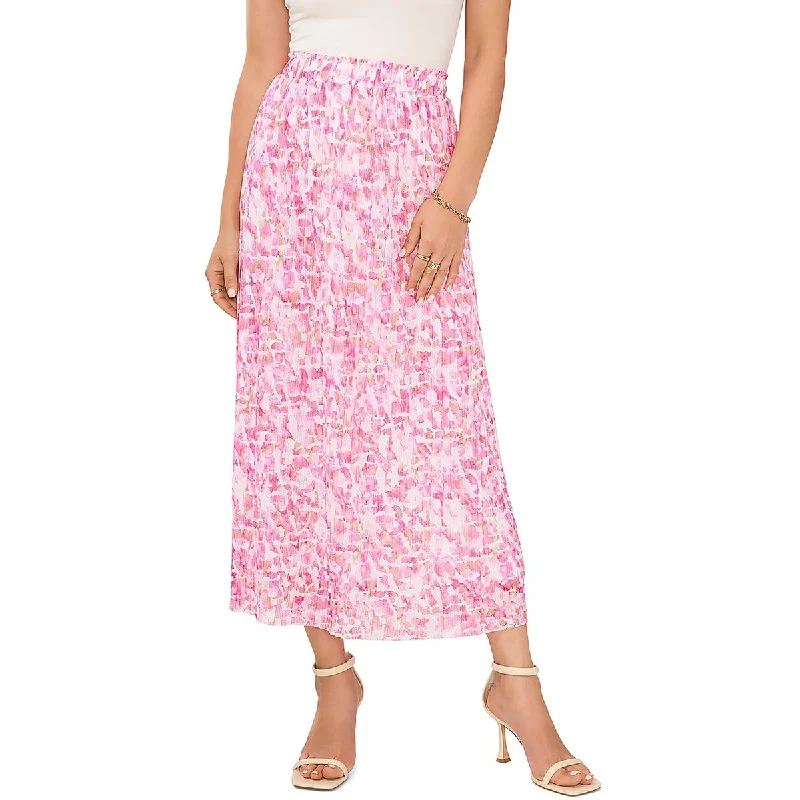 Vince Camuto Womens Floral Dressy Pleated Skirt