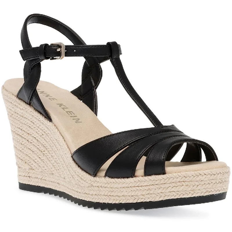 Anne Klein Womens Waves Raffia Dressy Wedge Sandals