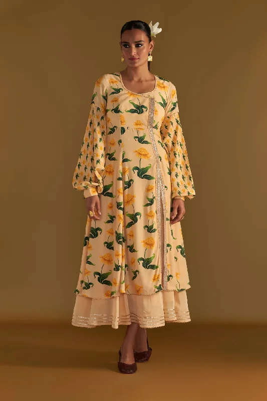 Vanilla Poppy Petal Kurta Dress