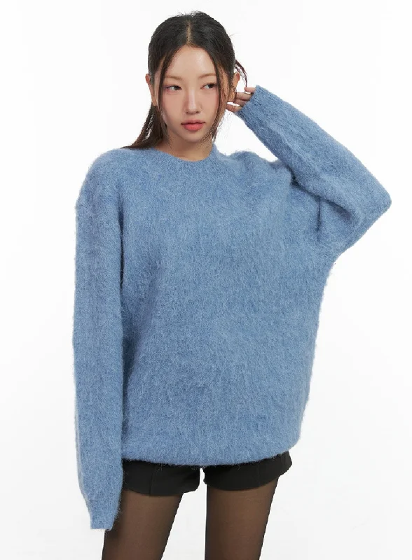 Solid Knit Round Neck Sweater CO417