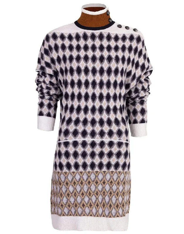 Argyle Drop Shoulder Sweater Dress