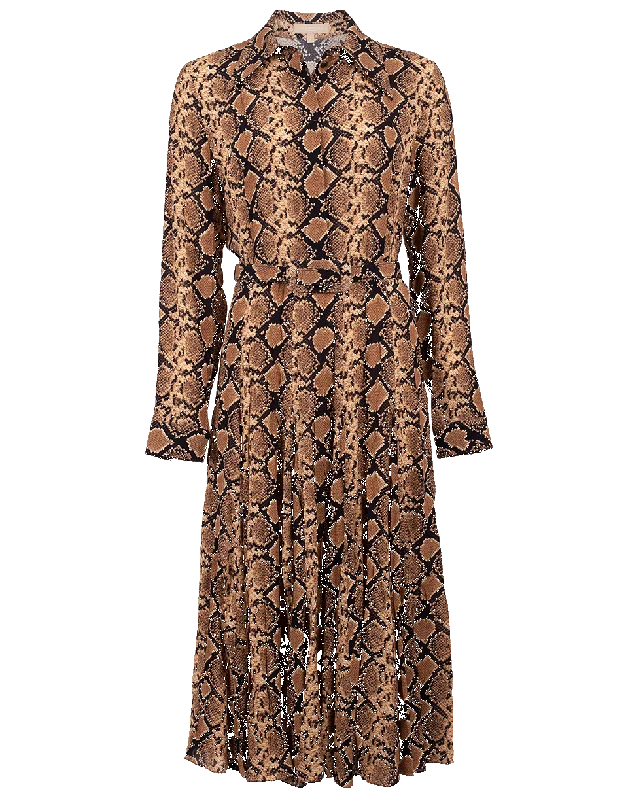 Python Crushed Shirtdress