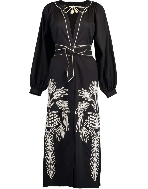 Black Real Expedition Embroidered Dress