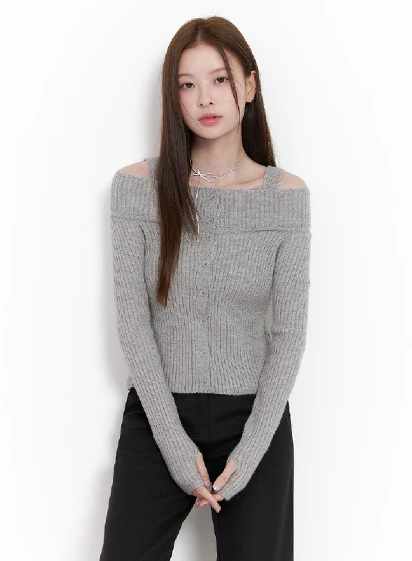 Off Shoulder Knit Sweater OD418