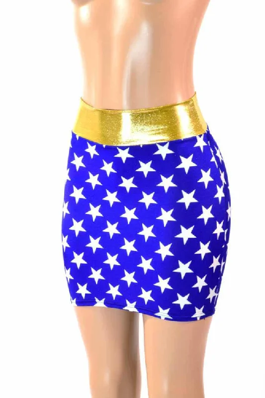 Blue & White Star Super Hero Skirt