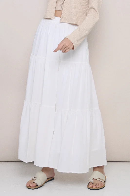 Charlotte Tier Maxi Skirt White