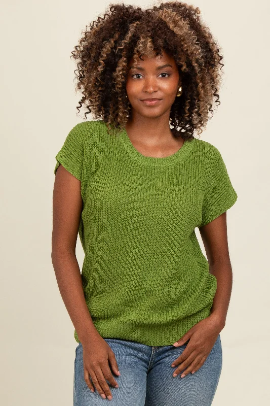 Green Knit Sweater Top