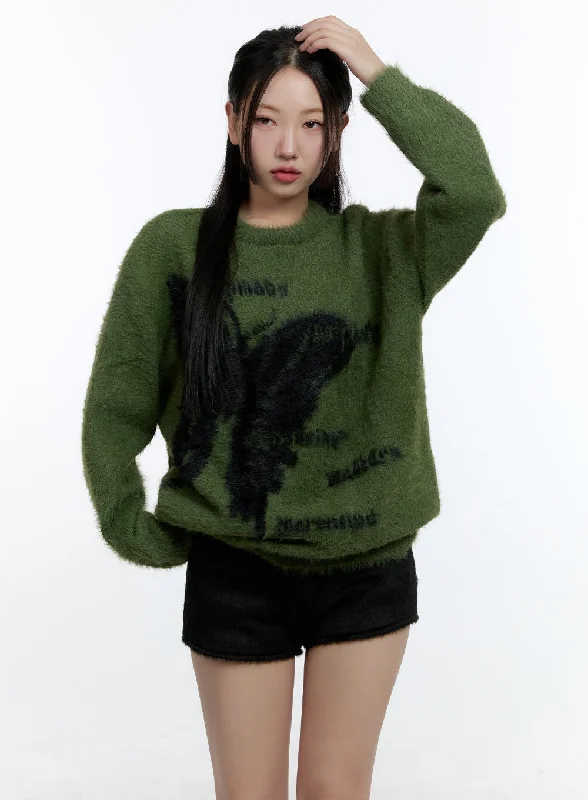 Angora-Blend Graphic Sweater CD424