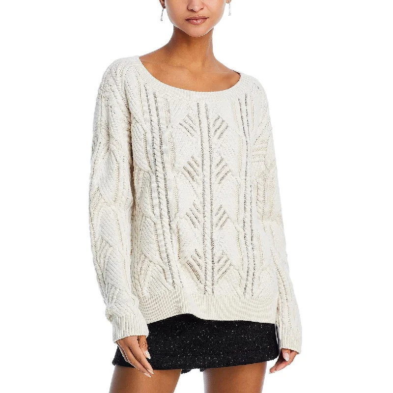 Ramy Brook Womens Lucille Wool Blend Wool Pullover Sweater