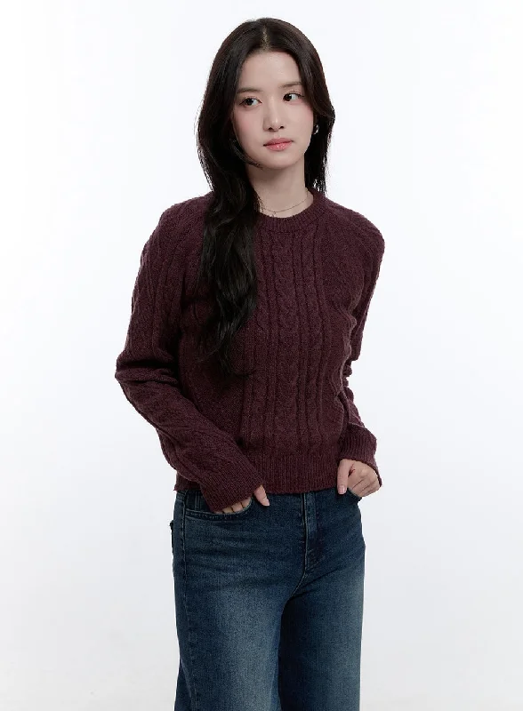 Cable Knit Round Neck Sweater ON418