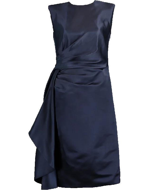 Satin Side Ruched Dress