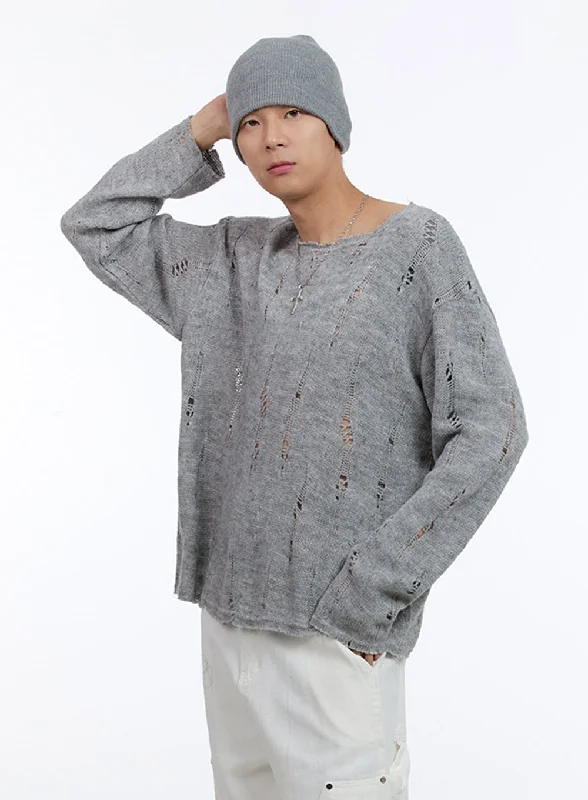 Men's Destroyed Oversize Sweater IG428