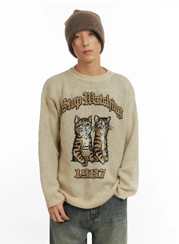 Men's Animal Print Sweater IO417