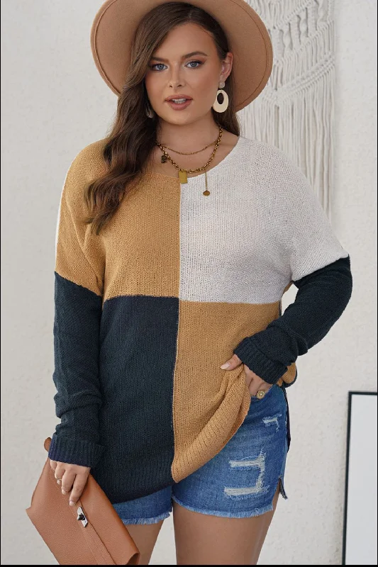 Always Ahead Color Block Knit Sweater