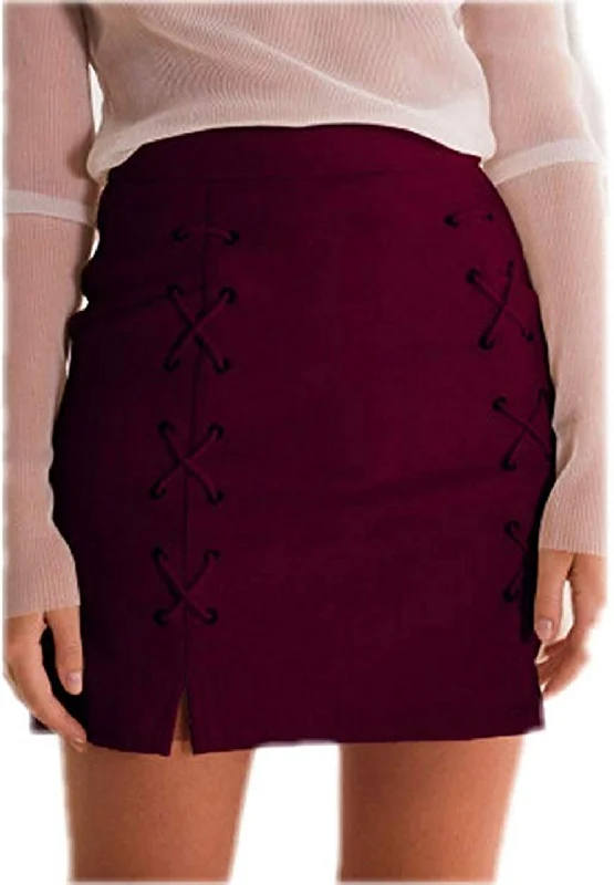 High Waist Suede Mini Pencil Skirt