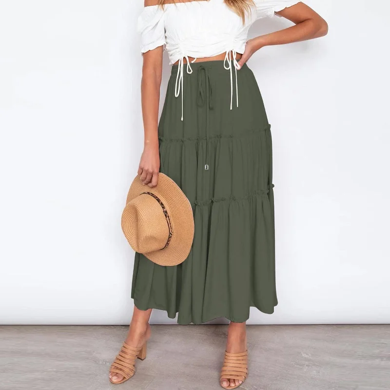 JuliaFashion - 2024 Solid Casual Beach Party Skirt