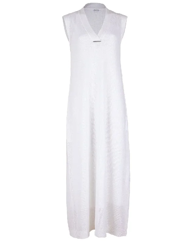 V-Neck Paillette Maxi Dress