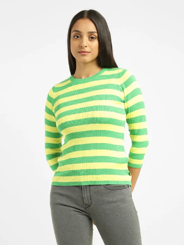 Women's Striped Crew Neck Sweater