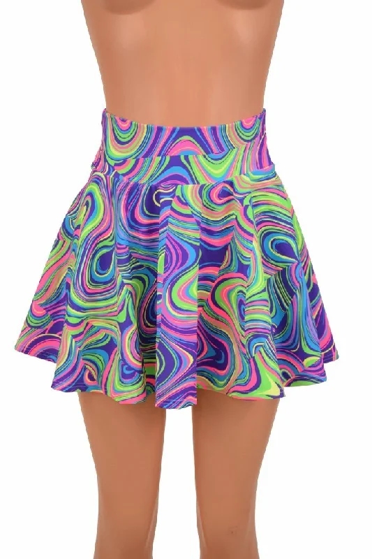 Neon Glow Worm Mini Rave Skirt