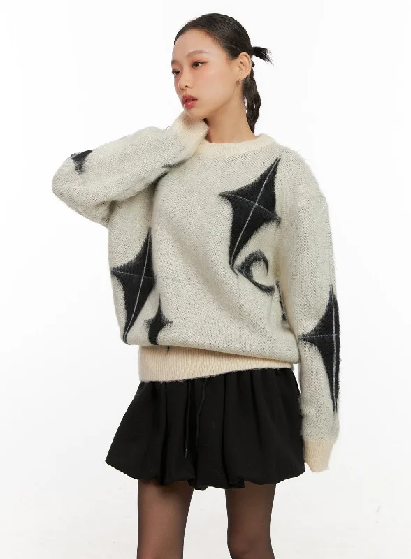 Cozy Graphic Acrylic Sweater CD409