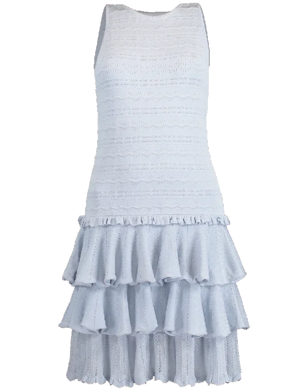 Tiered Lace Applique Dress