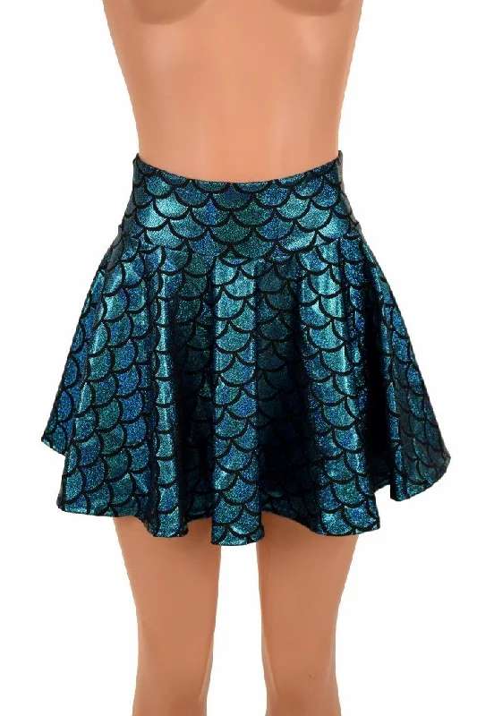 Turquoise Mermaid Mini Rave Skirt