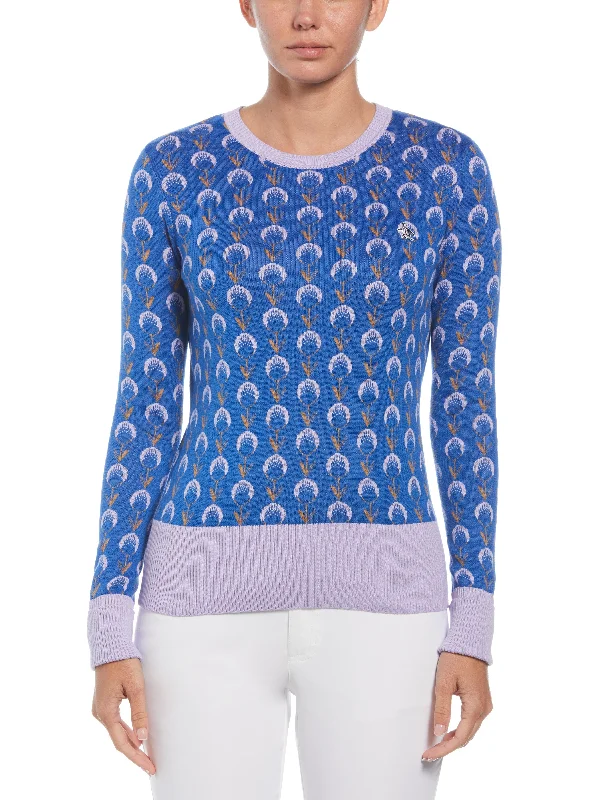 Women's Jacquard Floral Sweater