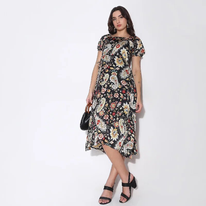 Regular Fit Printed Dress