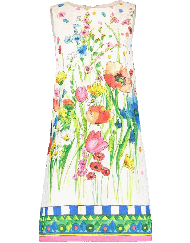 Print Jacquard Shift Dress