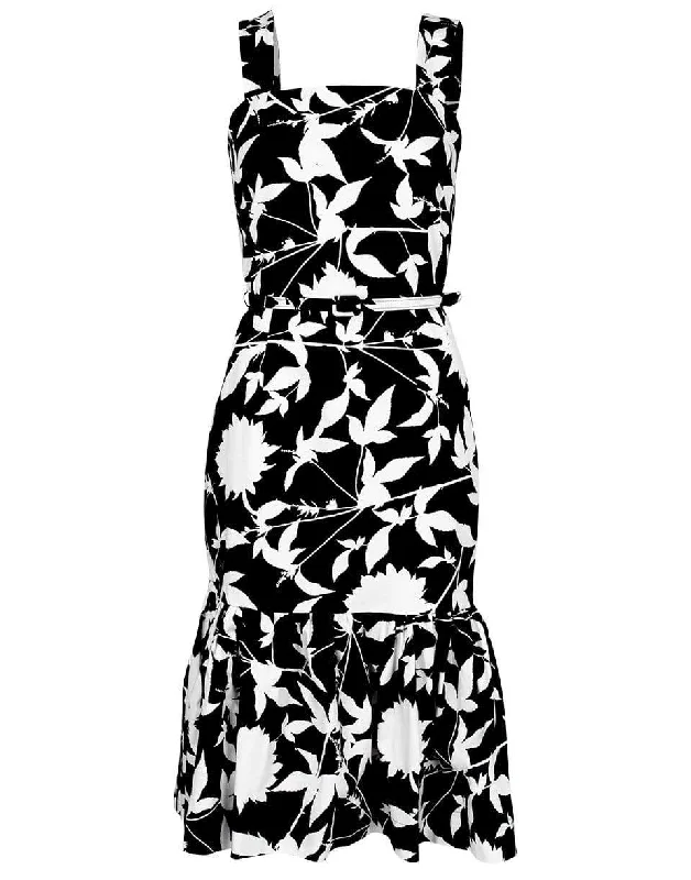 Flounce Bottom Print Dress