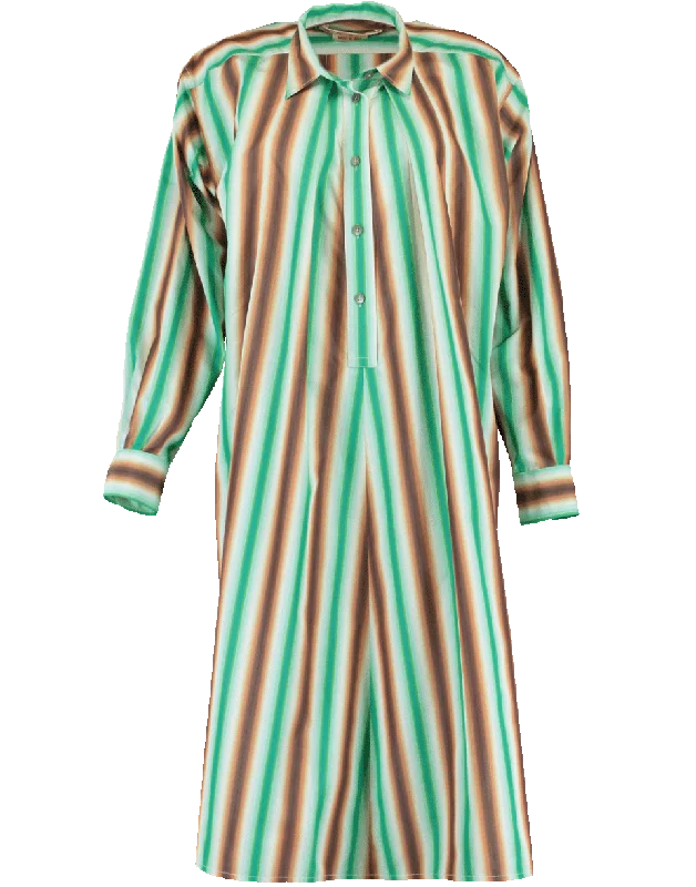 Vertical Stripe Shirt Dress