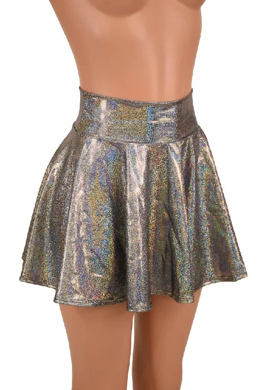 Silver Holographic Rave Mini Skirt