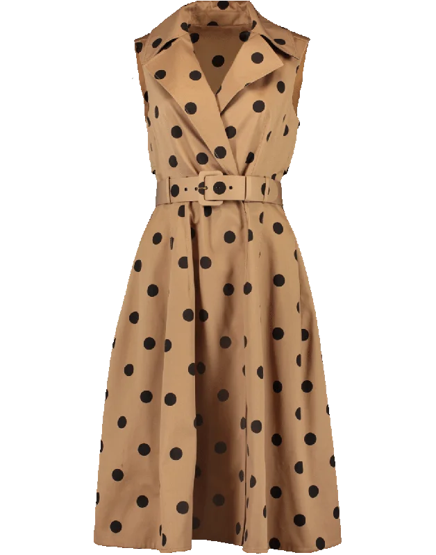 Polka Dot Belted Trench Dress