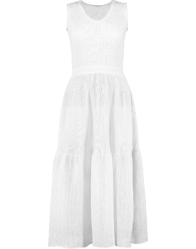 Agape Long V-Neck Dress