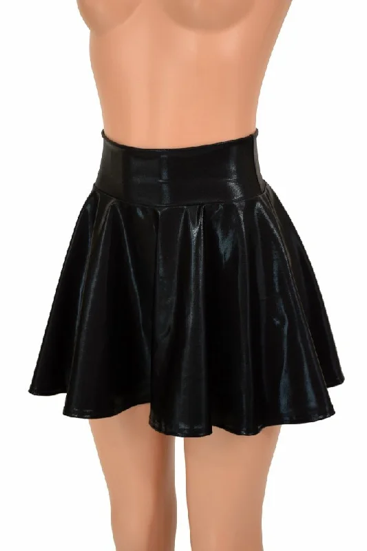 Black Metallic Mini Rave Skirt