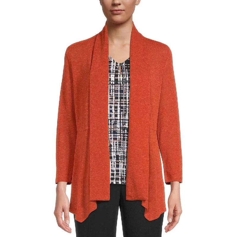 Kasper Womens Pointelle Open front Cardigan Sweater