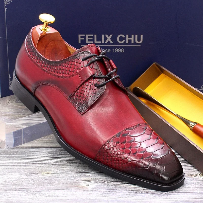 Men's Genuine Leather Snake Print Pointed Toe Wedding Dress Shoes