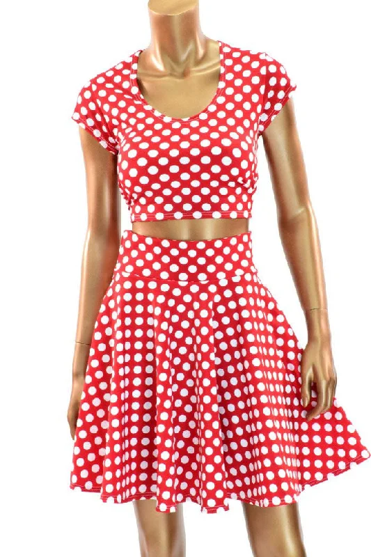 Polka Dot Minnie Skater Skirt & Crop