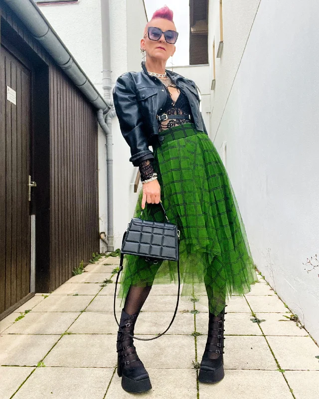 Simple Moderne Layered Tartan Skirt