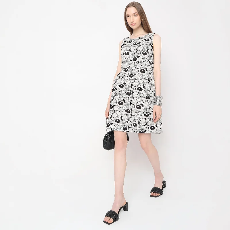 Regular Fit Printed Dress