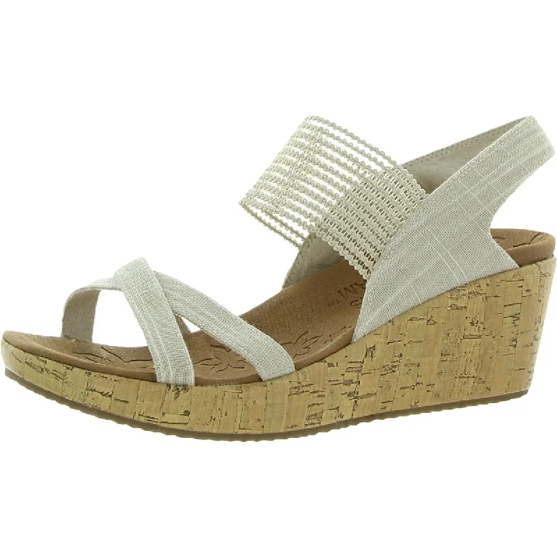 Skechers Womens Bverlee- High Tea Padded Insole Dressy Wedge Sandals